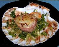 Coquilles Saint-Jacques Serrano sur lit de chou