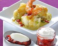 Curry de lotte et gambas vanille-fraise