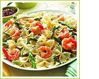 Farfalles aux crevettes et aux asperges