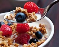 Coupes de fruits au muesli et au yaourt