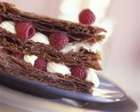 Millefeuilles au chocolat et aux framboises