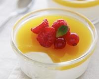 Panacotta au nectar de mangue et fruits frais