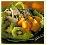 Salade de poulet aux kiwis et au melon