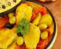 Tajine de poulet facile aux olives