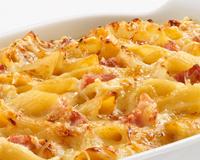 Gratin de penne aux lardons et aux oignons