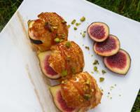 Eclairs à la crème légère au miel, figues fraîches et caramel au balsamique