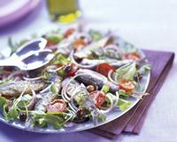Salade de sardines, tomates et olives