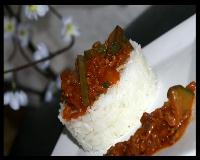 Timbale de riz et sa sauce bolognaise