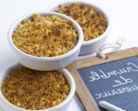 Crumble de maquereaux à la moutarde de Meaux Pommery, miettes de Parmesan vieux