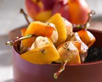 Brochettes de volaille aux nectarines et vinaigre balsamique