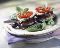 Millefeuilles d'aubergines et de tomates