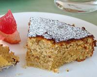 Gâteau aux amandes, pamplemousse rose et verveine