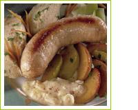 Boudin blanc aux pommes et à la purée