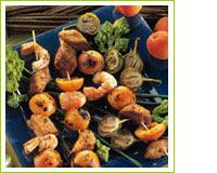 Brochettes de magret aux fruits