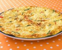 Frittata aux asperges vertes, tomates cerise et pomme golden