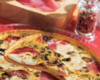 Tarte aux champignons et fines tranches de bacon