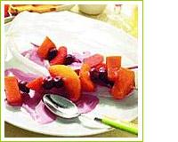 Brochettes de fruits en papillote