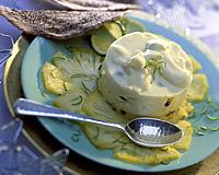 Mousse d'ananas et tuiles au chocolat