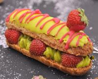 Eclairs pistaches et fraises