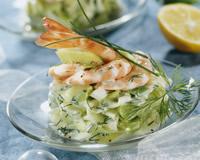 Salade de poireaux primeurs aux crevettes