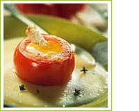 Tomates de France aux oeufs et polenta provençale