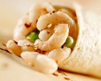 Wraps aux crevettes et poivrons