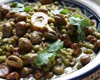 Tajine de boeuf aux fèves et petits pois