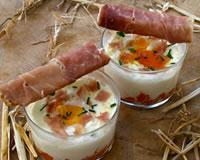 Oeufs cocotte au potiron et aux 3 fromages