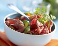 Salade de boeuf aux poivrons confits