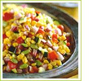 Salade de maïs, poivrons et courgettes