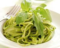 Spaghettis à la crème de roquette