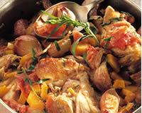 Poulet sauté à l'ail et au potiron