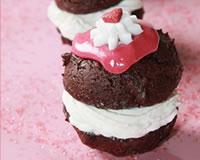 Whoopie pies chocolat fraise chantilly