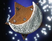Gâteau au chocolat en forme d'étoile et de lune