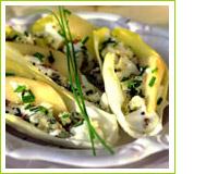 Endives farcies aux poires et au roquefort