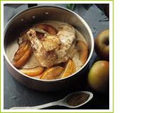 Cuisses de poulet aux pommes et au cumin