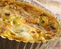 Quiche aux poireaux et au morbier