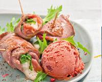 Saltimbocca de canard et sorbet quetsche