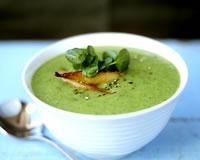 Potage au cresson et au poisson fumé