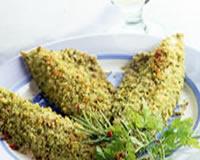 Filets de maquereau panés aux herbes et aux amandes