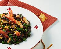 Salade de riz noir aux crevettes