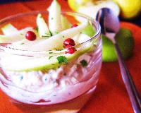 Verrine de rillettes de thon et mikado de pomme verte