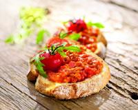 Tartines tomates, mozzarella et basilic