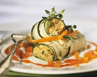 Roulade de courgettes aux poivrons