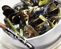 Moules à la crème et au safran