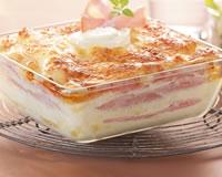 Lasagnes légères au chèvre et au bacon