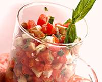 Verrine de tartare de tomates et de chèvre