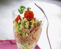 Verrine de tartare de veau à l'avocat