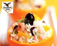 Salade de riz Thaï Primeur aux crevettes, oranges, fenouil et olives